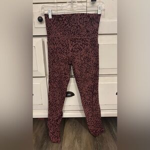 Athleta Women's Leggings - Maroon Animal Print